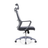 poltrona ufficio ica con schienale in rete e poggiatesta regolabile colore grigio, perfetta per lunghe sessioni di lavoro al computer
