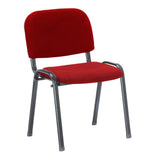 sedia da ufficio con struttura in metallo nero e tessuto rosso, sedia ergonomica da ufficio per supporto lombare