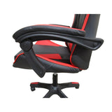 sedia da ufficio gaming con schienale alto e imbottitura in pvc colore nero con dettagli rosso, meccanismo reclinabile e regolabile in altezza