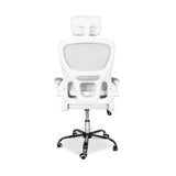 sedia da ufficio ergonomica vibes con tessuto a rete bianco con base cromata, meccanismo reclinabile e regolabile in altezza