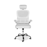sedia da ufficio ergonomica vibes con tessuto a rete bianco con base cromata, rivestimento traspirante in rete o tessuto tecnico