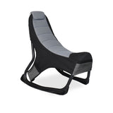 sedia gaming rocky con seduta imbottita in rete bicolore nero e grigio, vista ambientata in studio o postazione di lavoro