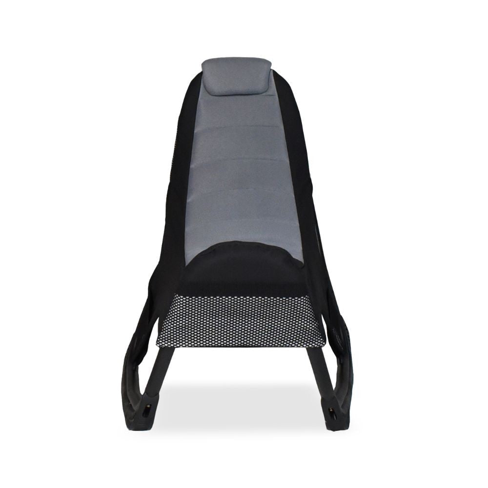 sedia gaming rocky con seduta imbottita in rete bicolore nero e grigio, perfetta per lunghe sessioni di lavoro al computer