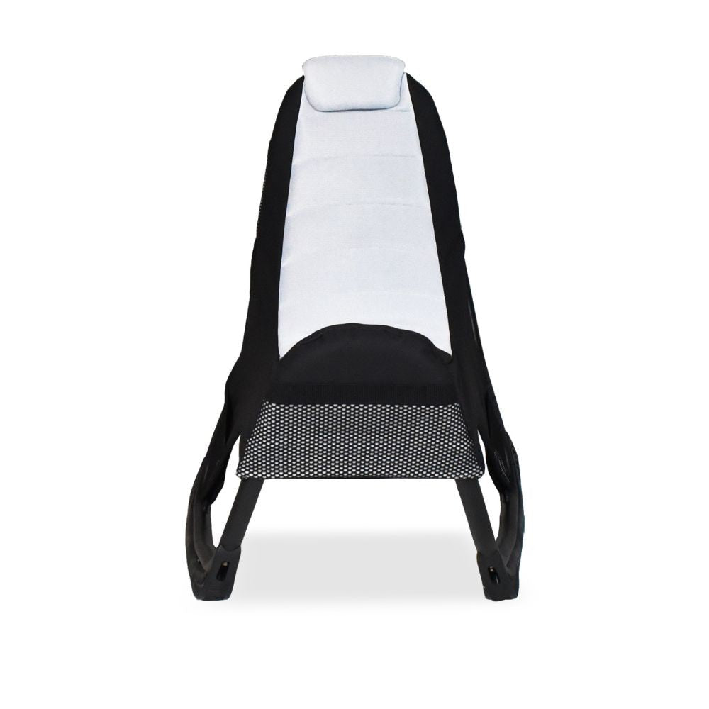 sedia gaming rocky con seduta imbottita in rete bicolore nero e bianco, perfetta per lunghe sessioni di lavoro al computer