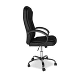 poltrona ufficio presidenziale millard ergonomica in ecopelle nero, vista ambientata in studio o postazione di lavoro