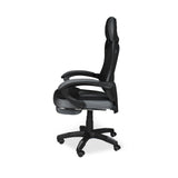 sedia gaming gandi con poggiapiedi estensibile in tessuto con rete nero, meccanismo reclinabile e regolabile in altezza