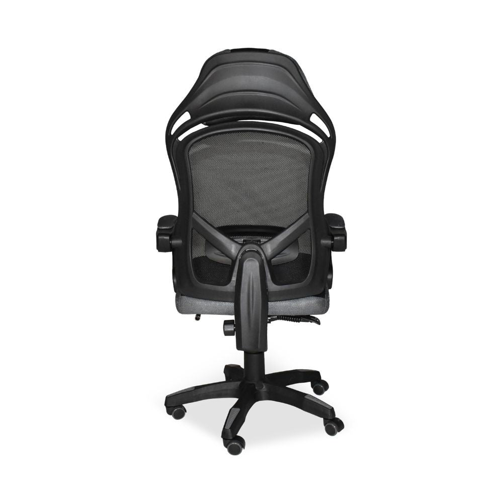 sedia gaming gandi con poggiapiedi estensibile in tessuto con rete nero, base girevole con ruote per massima mobilità