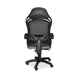 sedia gaming gandi con poggiapiedi estensibile in tessuto con rete nero, base girevole con ruote per massima mobilità