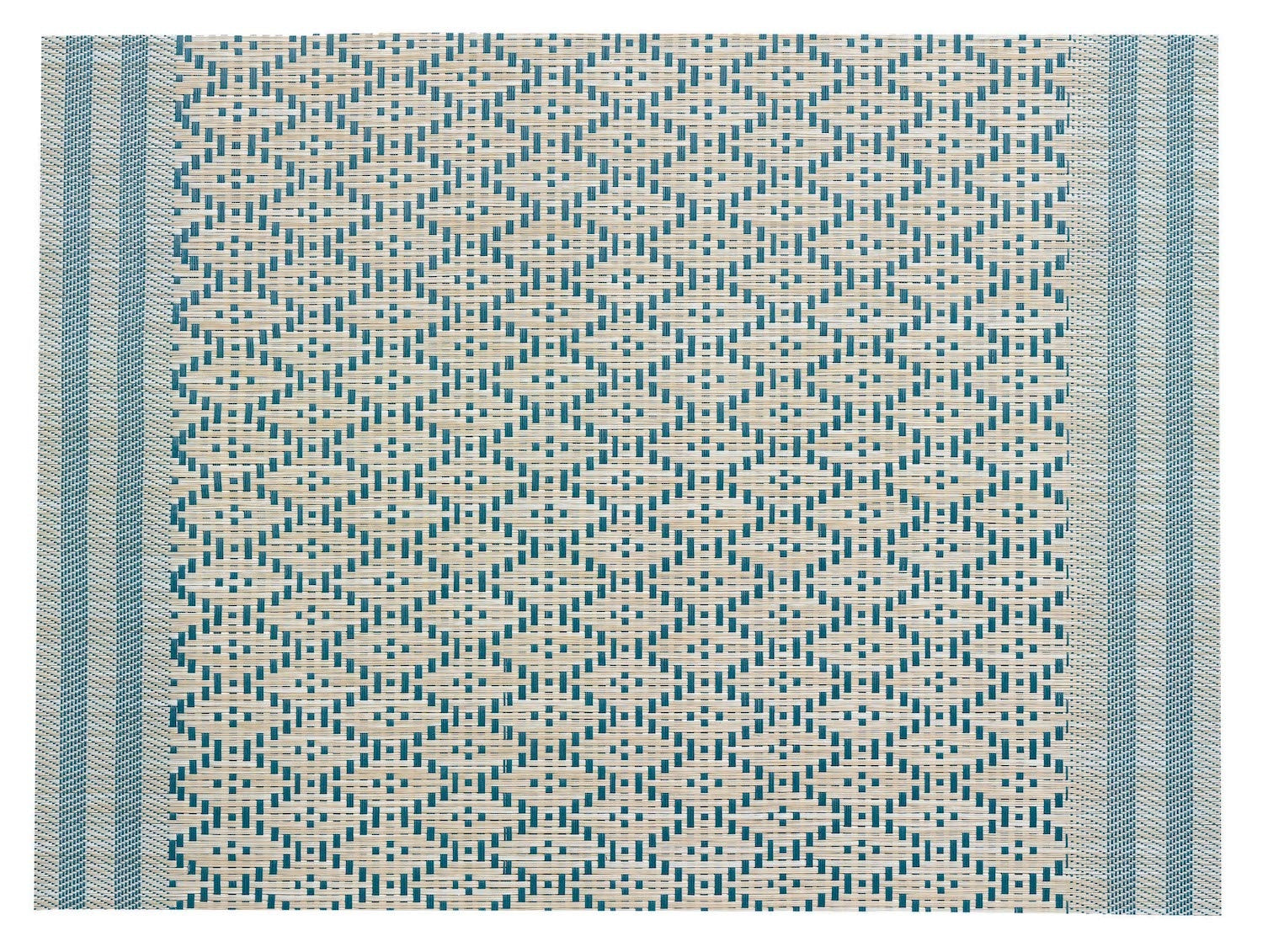 set da tavola kadra pavone, colore pavone, taglia 33 x 45. coordinato da tavola piegato con vista completa su sfondo neutro