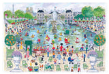 set da tavola jardin du luxembourg assortito, colore assortito, taglia 30 x 45. coordinato da tavola piegato con vista completa su sfondo neutro