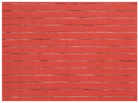 set da tavola manoka corallo, colore corallo, taglia 33 x 45. coordinato da tavola piegato con vista completa su sfondo neutro