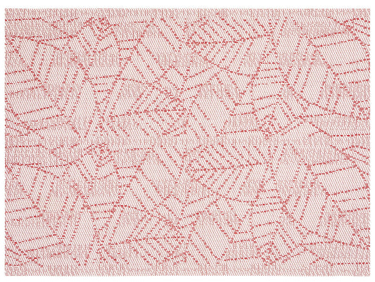 set da tavola gena rosso, colore rosso, taglia 33 x 45. coordinato da tavola piegato con vista completa su sfondo neutro