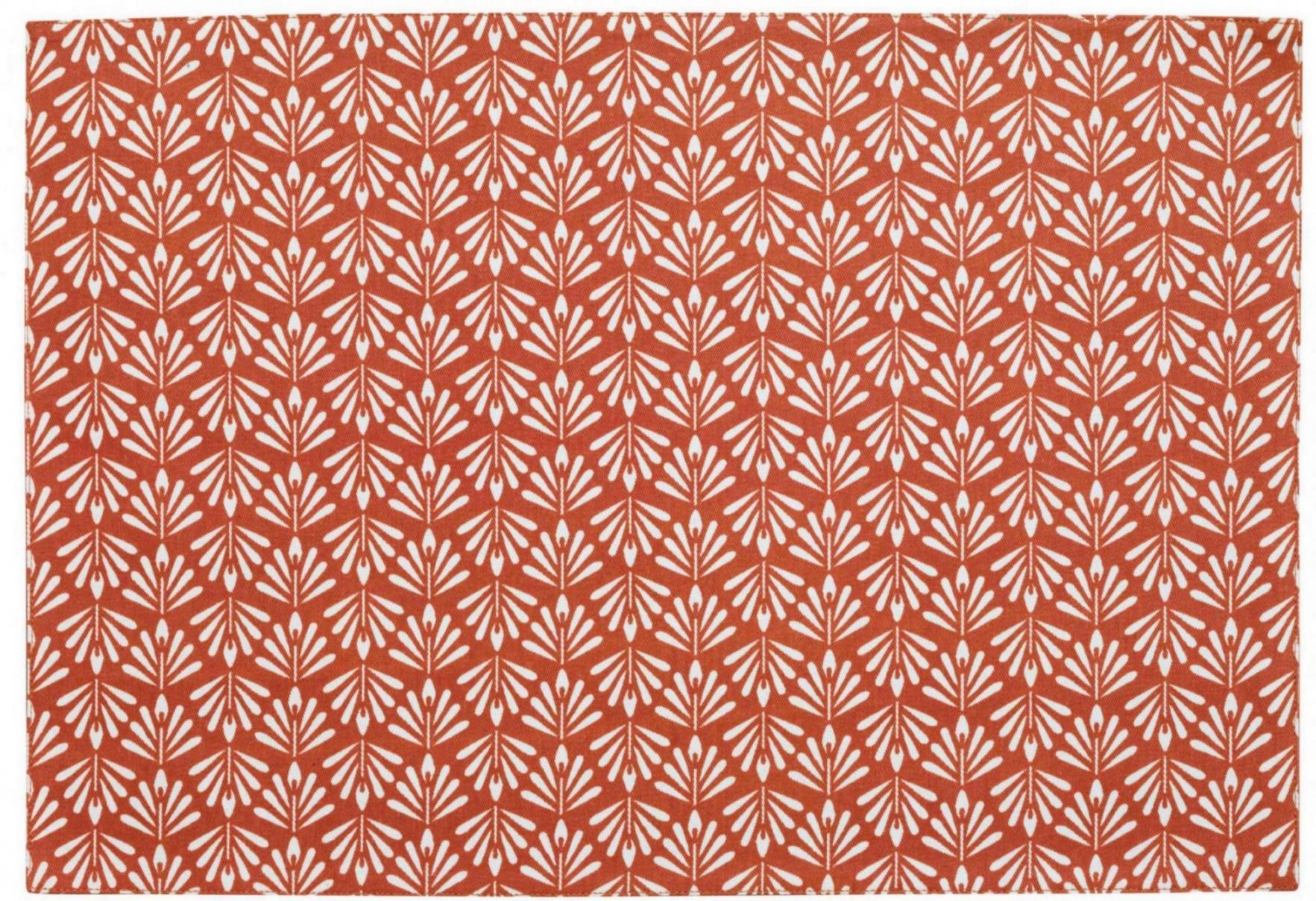 set da tavola cerato pompei marmellata, colore marmellata, taglia 33 x 48. coordinato da tavola piegato con vista completa su sfondo neutro