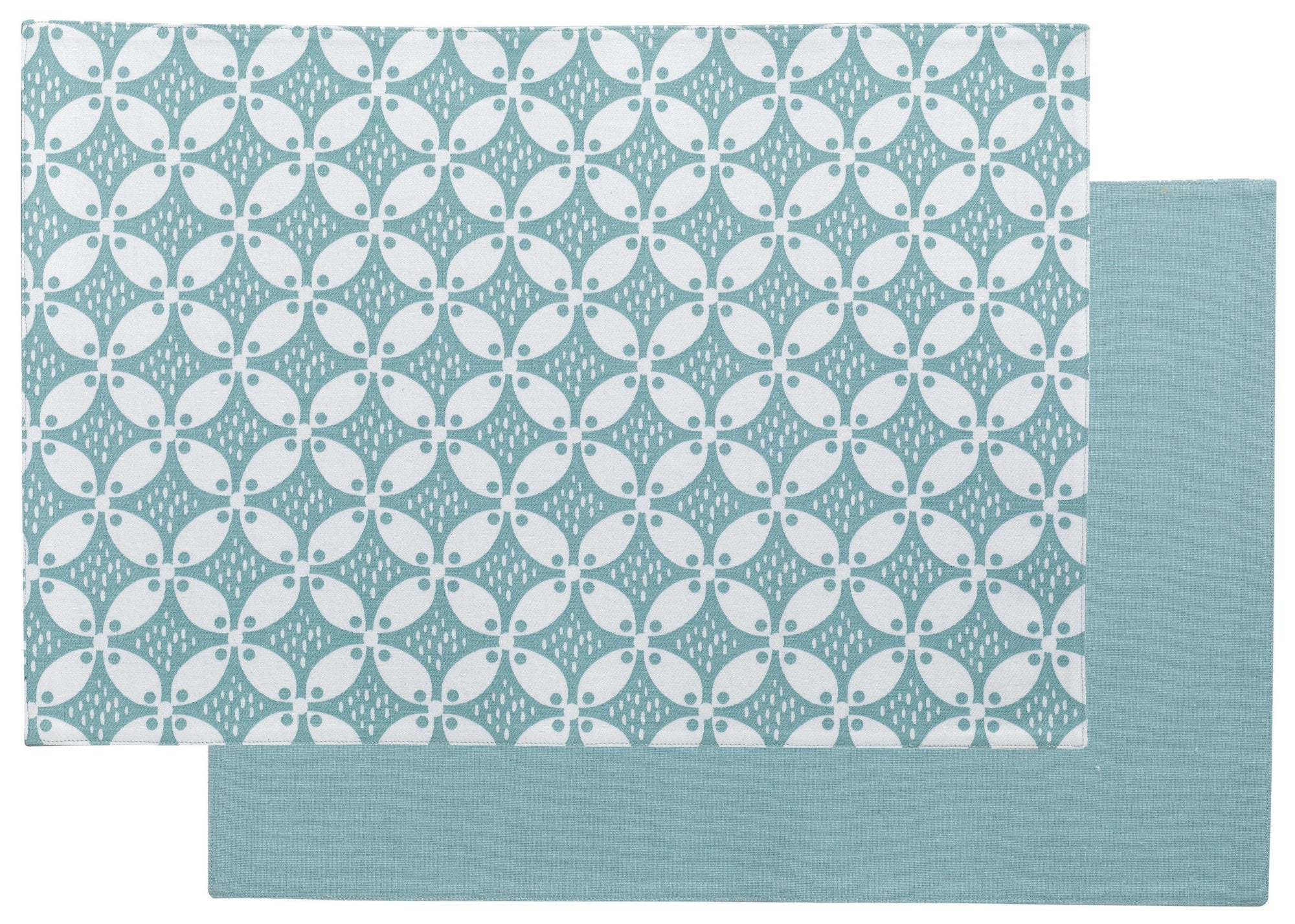 set da tavola rivestito riciclato fatou alizée, colore alizée, taglia 33 x 48. coordinato da tavola piegato con vista completa su sfondo neutro