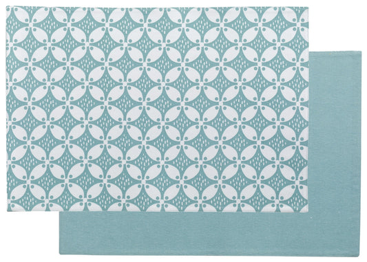 set da tavola rivestito riciclato fatou alizée, colore alizée, taglia 33 x 48. coordinato da tavola piegato con vista completa su sfondo neutro