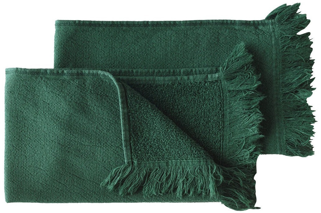 set di 2 asciugamani ospiti luna nori, colore nori, taglia 50 x 30. asciugamano ospite piegato elegantemente su fondo neutro