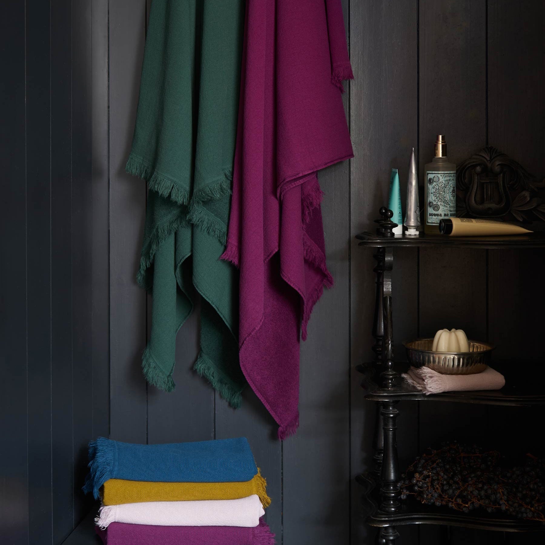 set di 2 asciugamani ospiti luna pioggia viola, colore pioggia viola, taglia 50 x 30. perfetto per l’uso quotidiano o per accogliere con stile