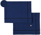 set di 2 tovagliette leonie indaco, colore indaco, taglia 40 x 50. tovaglietta in tessuto naturale perfettamente disposta su tavolo in legno