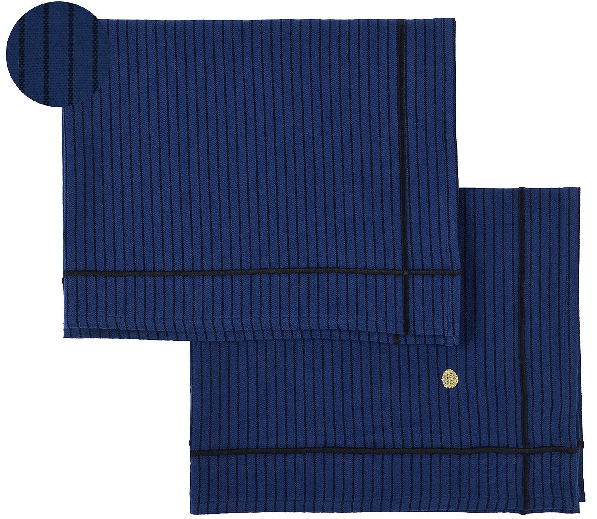 set di 2 tovagliette leonie indaco, colore indaco, taglia 40 x 50. tovaglietta in tessuto naturale perfettamente disposta su tavolo in legno