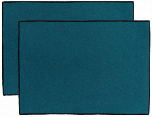 set di 2 tovagliette riciclate laora pavone, colore pavone, taglia 33 x 45. tovaglietta in tessuto naturale perfettamente disposta su tavolo in legno