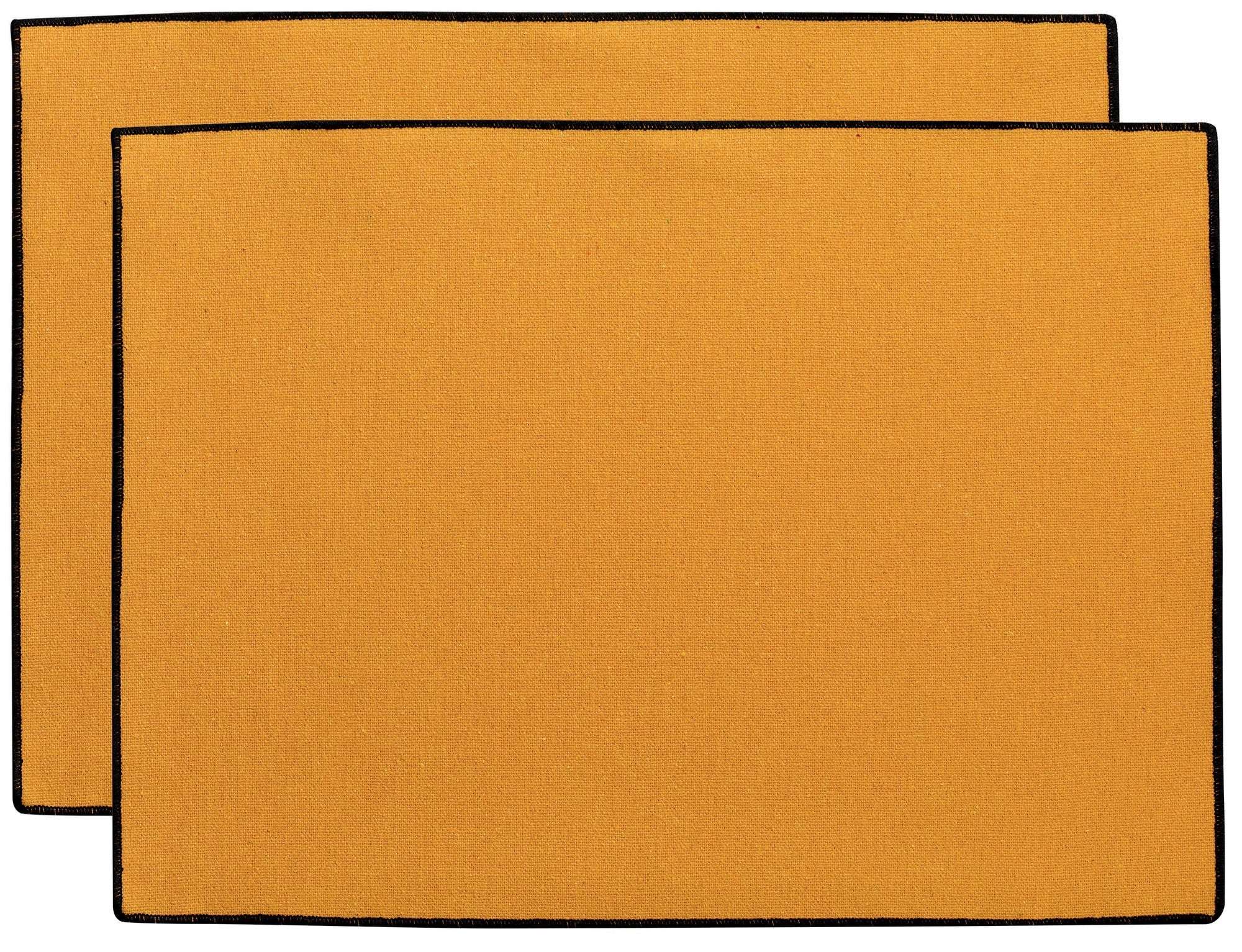 set di 2 tovagliette riciclate laora girasole, colore girasole, taglia 33 x 45. tovaglietta in tessuto naturale perfettamente disposta su tavolo in legno