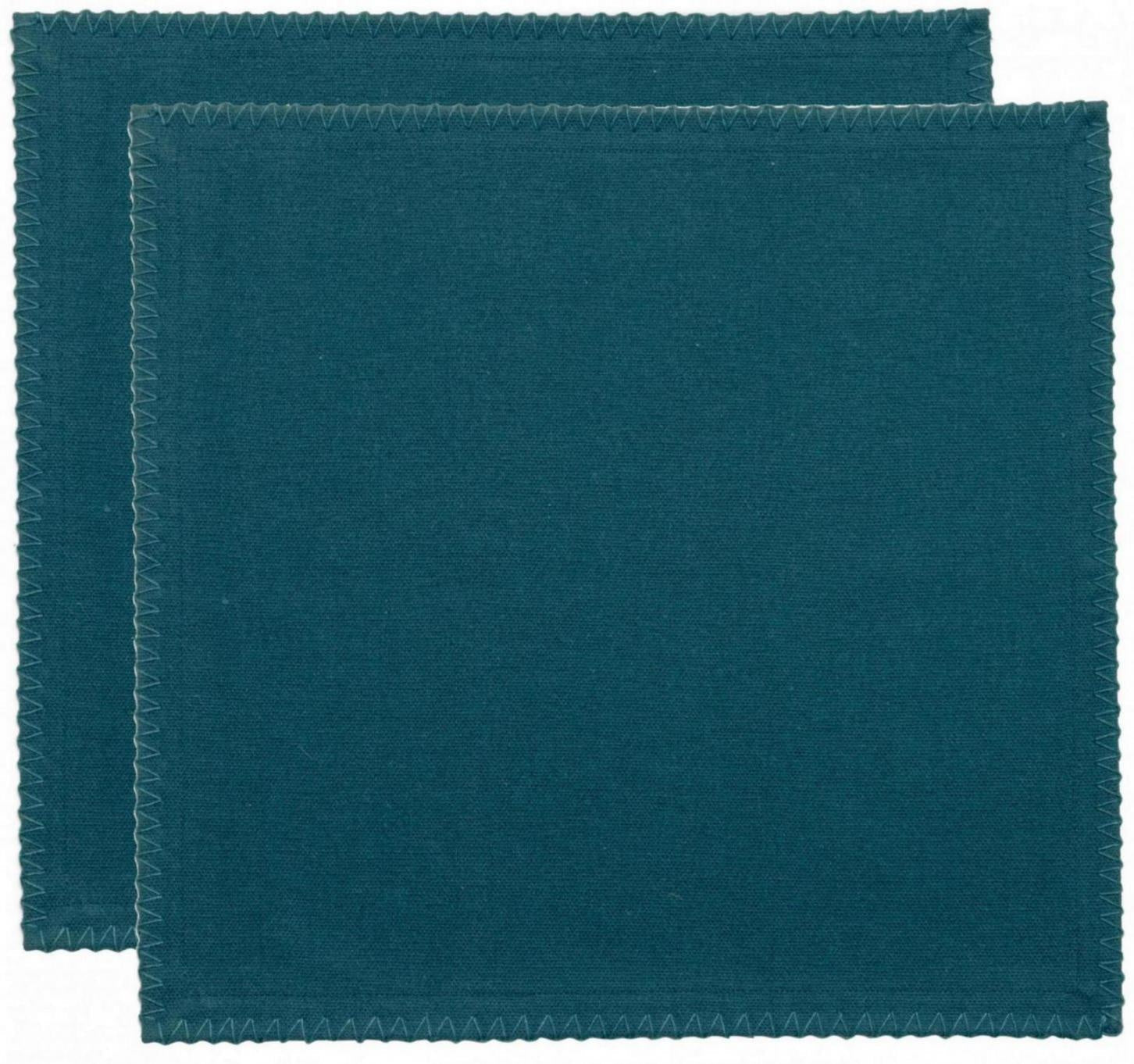 set di 2 tovaglioli riciclati delia pavone, colore pavone, taglia 41 x 41. realizzato in 80% cotone riciclato 20% poliestere, perfetto per una tavola elegante e curata