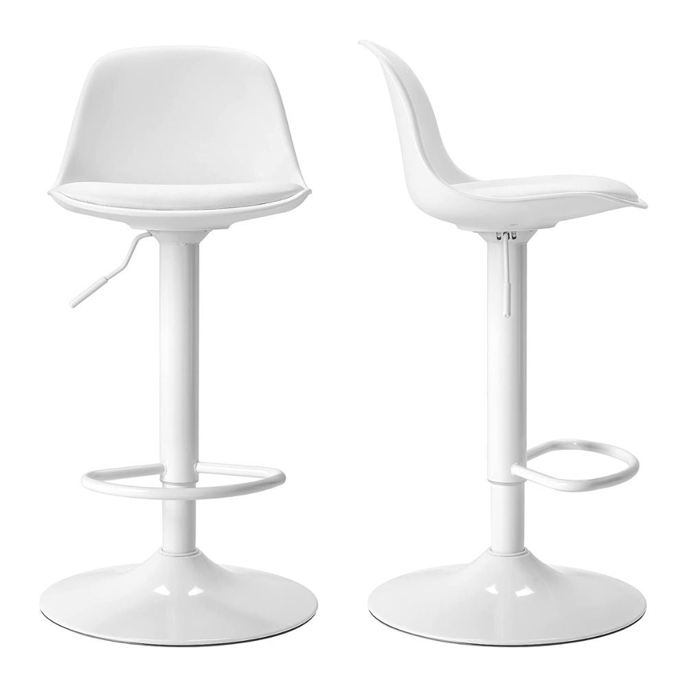 sgabello regolabile rand completamente bianco, sgabello moderno per cucina, bar o penisola