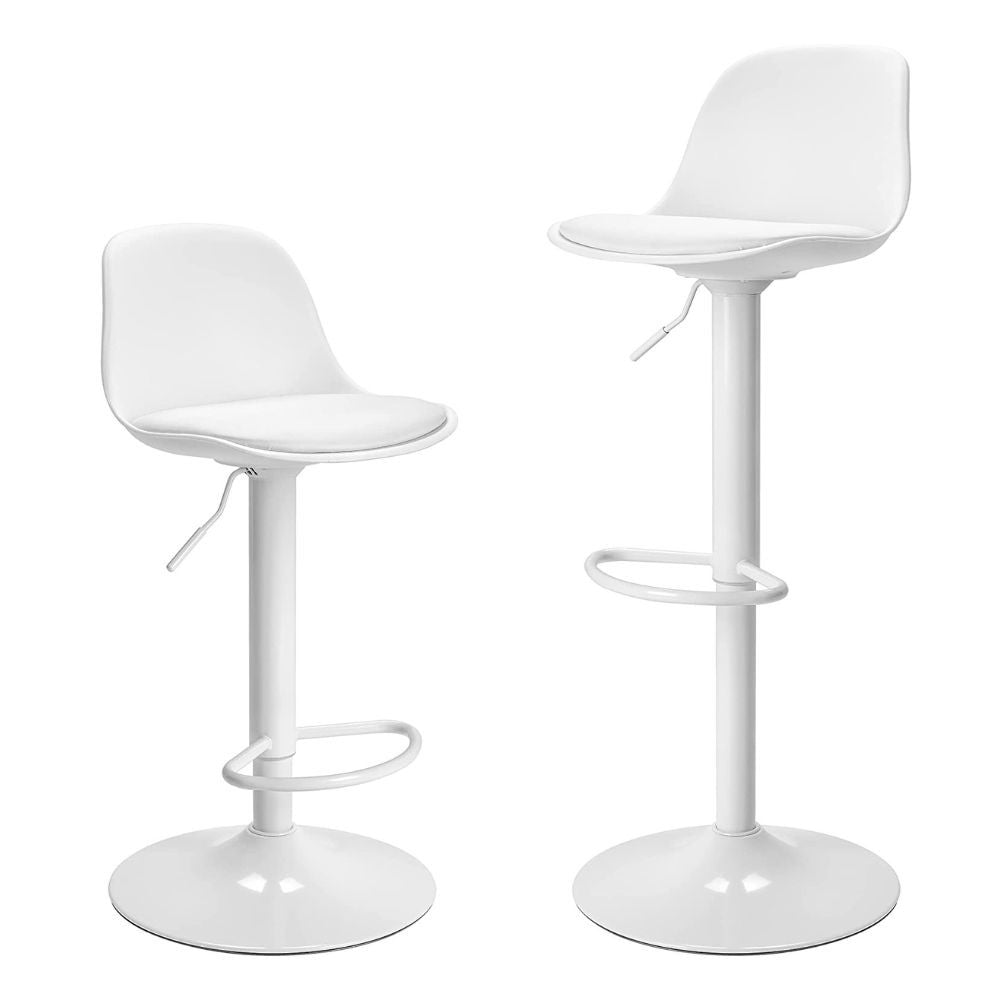 sgabello regolabile rand completamente bianco, dettaglio della seduta imbottita o in legno