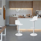 sgabello regolabile rand completamente bianco, vista ambientata accanto a bancone o isola