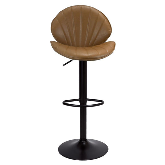 sgabello regolabile tunn colore tortora con piede nero, sgabello moderno per cucina, bar o penisola