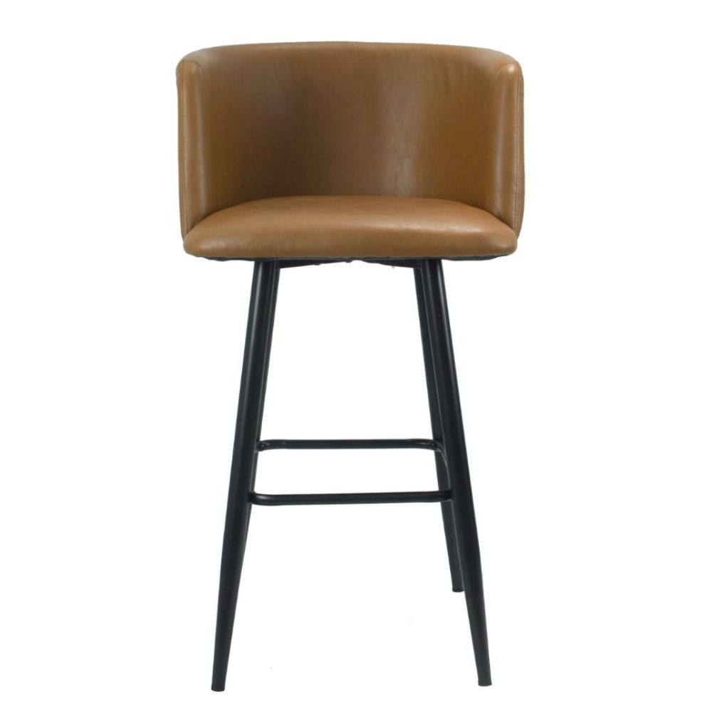 sgabello limin in ecopelle tortora con gambe nere opache, sgabello moderno per cucina, bar o penisola