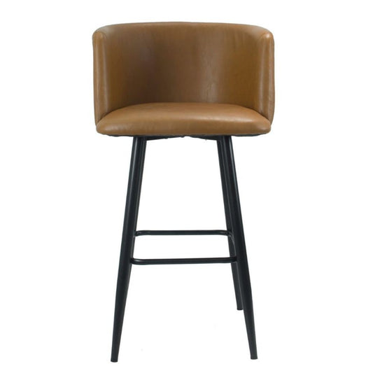 sgabello limin in ecopelle tortora con gambe nere opache, sgabello moderno per cucina, bar o penisola