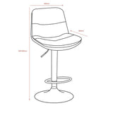 sgabello paco con seduta in ecopelle tortora e gamba in metallo inox, design salvaspazio ideale per ambienti contemporanei