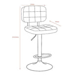 sgabello mavi con seduta e schienale in ecopelle grigio e gamba in metallo nero, struttura stabile in metallo o legno massello