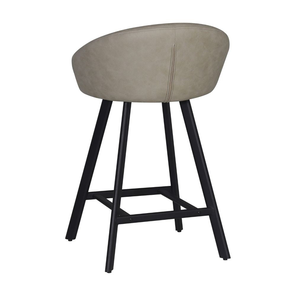 sgabello saki in nabuk uras 02 tortora con gambe nere, vista ambientata accanto a bancone o isola