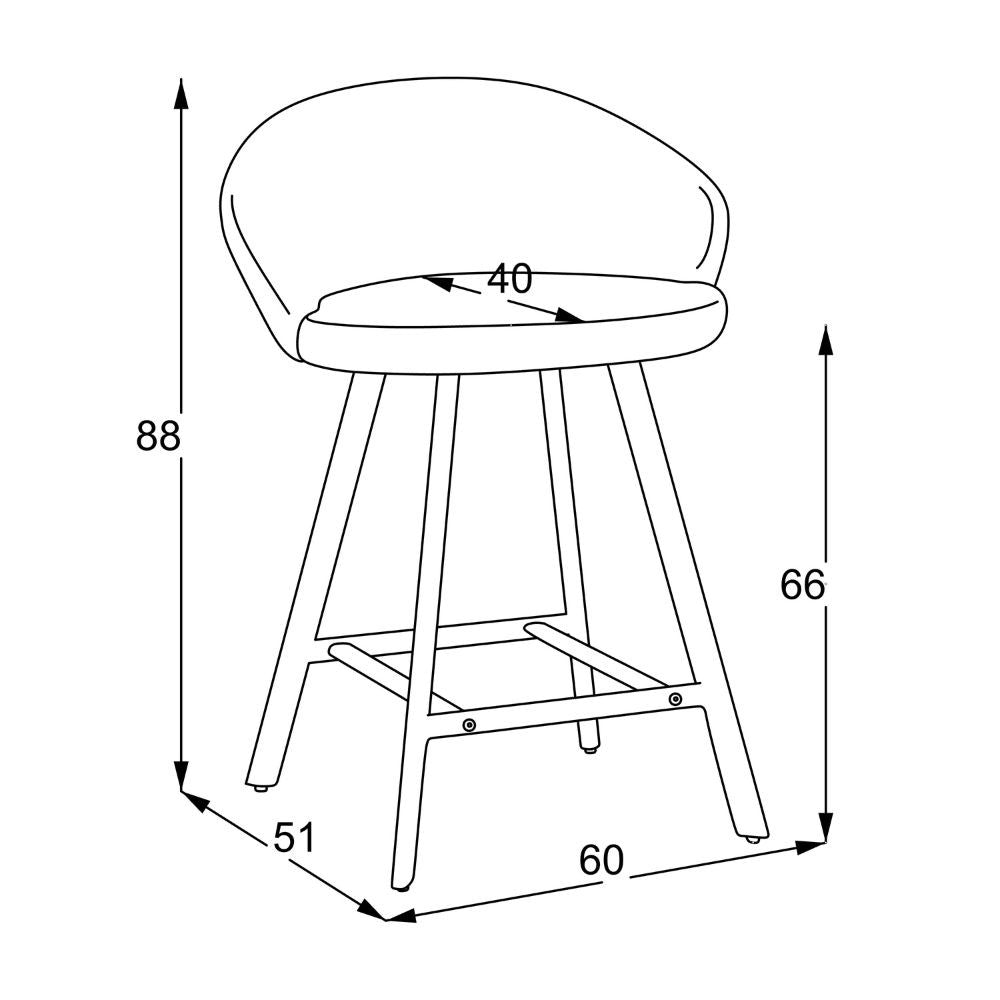 sgabello saki in nabuk uras 02 tortora con gambe nere, design salvaspazio ideale per ambienti contemporanei