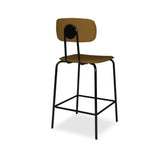 sgabello glami in pvc effetto cuoio brown con struttura in metallo nera, struttura stabile in metallo o legno massello