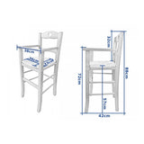 sediolone bimbo 708 legno noce e seduta paglia, struttura stabile in metallo o legno massello