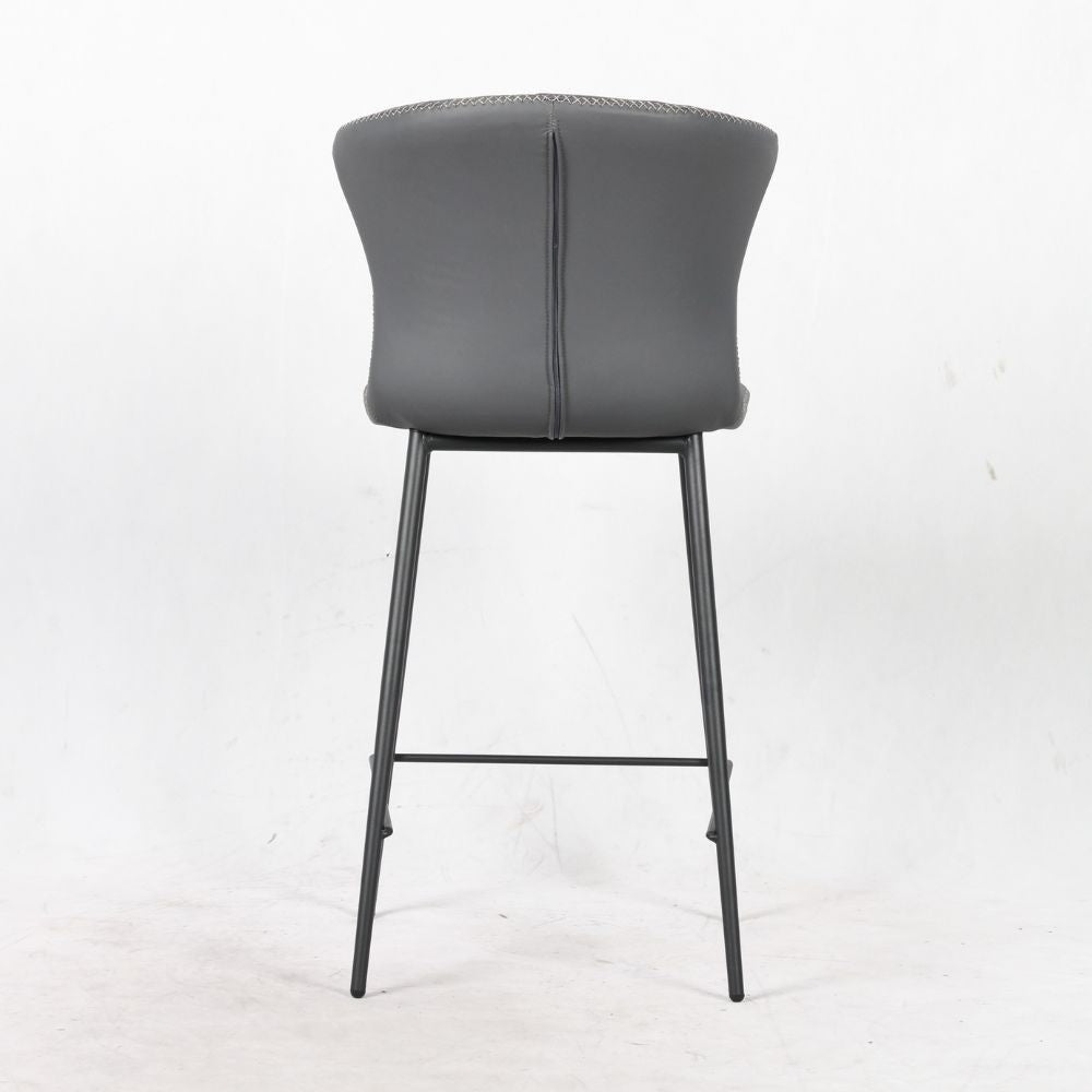 sgabello core colore antracite con gambe in metallo nero, struttura stabile in metallo o legno massello