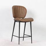 sgabello elice colore tortora vintage gambe in metallo colore nero, dettaglio della seduta imbottita o in legno