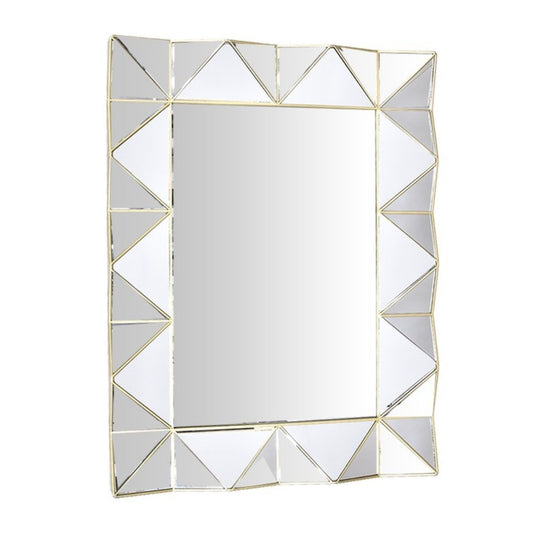 specchio da parete con cornice specchiata e bordino oro specchio3, specchiera decorativa per soggiorno, ingresso o camera