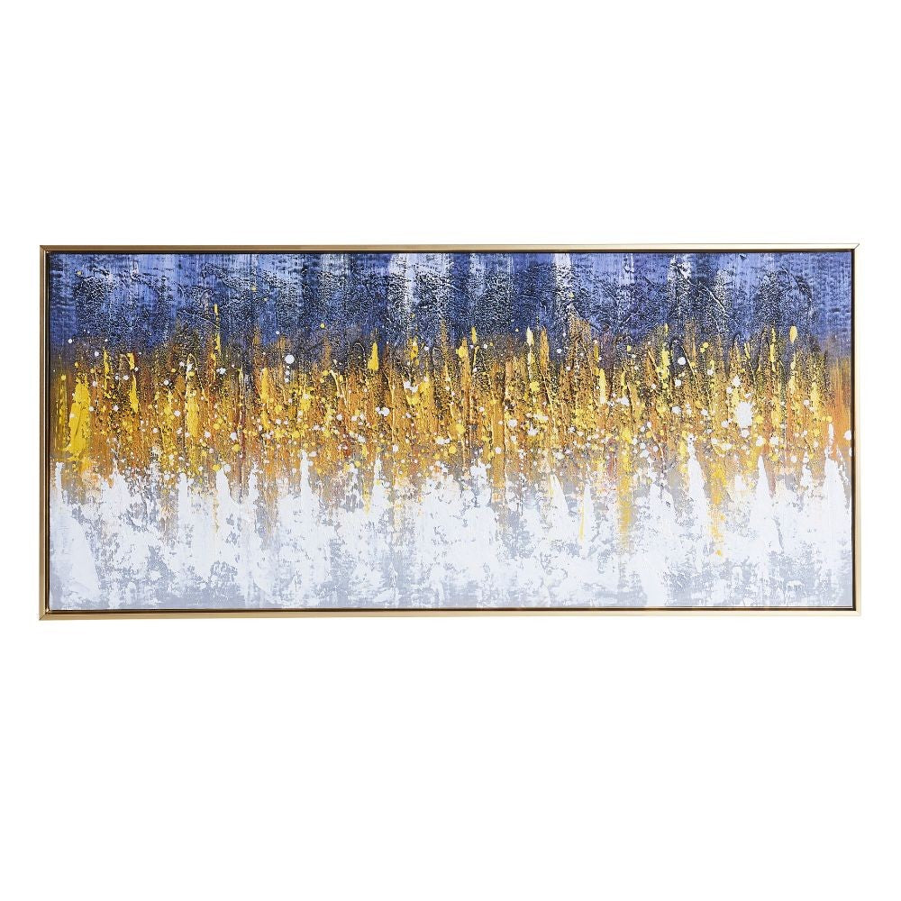 quadro astratto su tela con cornice oro quadro1, specchiera decorativa per soggiorno, ingresso o camera