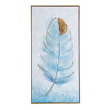 quadro disegno piuma su tela e cornice oro quadro5, specchiera decorativa per soggiorno, ingresso o camera