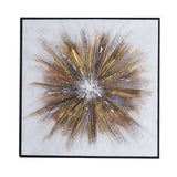 quadro astratto oro su tela con cornice nera quadro7, specchiera decorativa per soggiorno, ingresso o camera