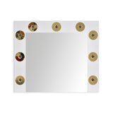 specchio trucco armin colore bianco con luci led lampadine non incluse, design creativo per ambienti unici e curati