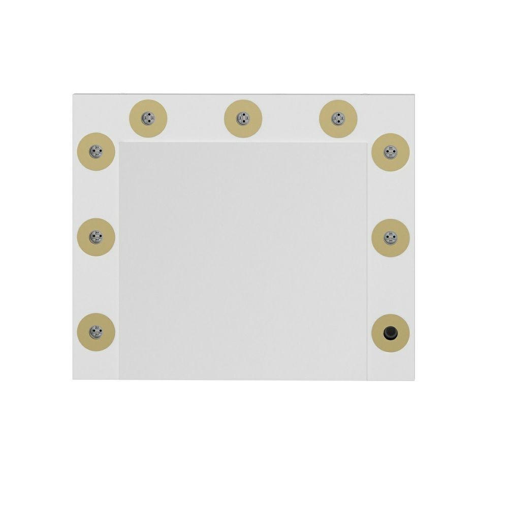 specchio trucco armin colore bianco con luci led lampadine non incluse, complementi d’arredo per pareti minimal o classiche