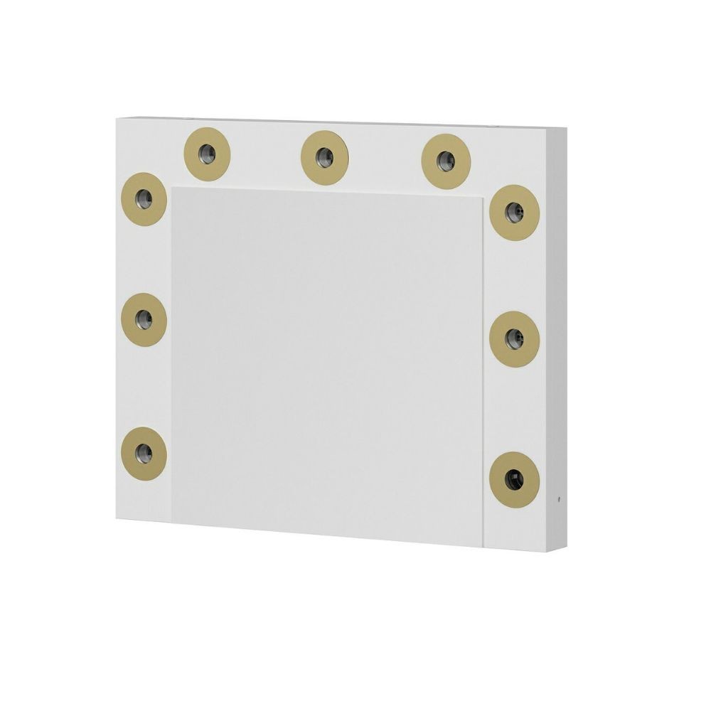 specchio trucco armin colore bianco con luci led lampadine non incluse, quadri con stampe artistiche e design attuale