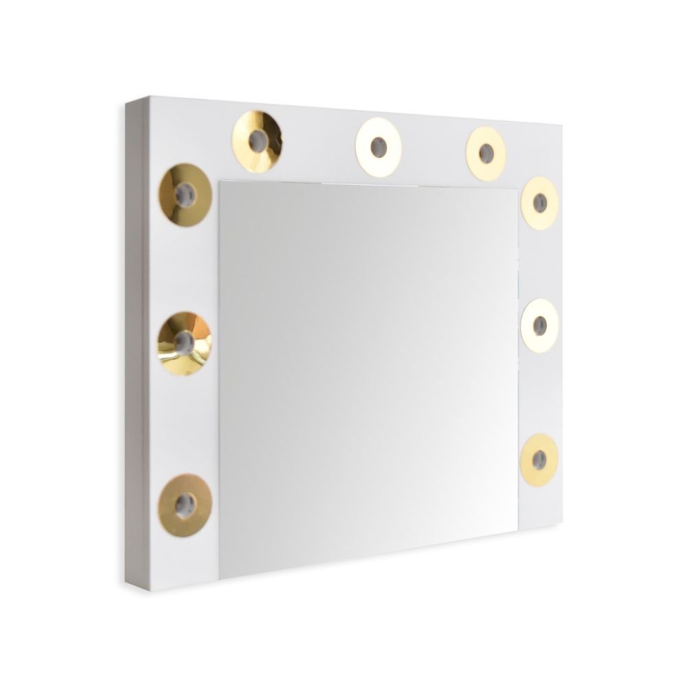 specchio trucco armin colore bianco con luci led lampadine non incluse, perfetti per completare soggiorni, camere o ingressi