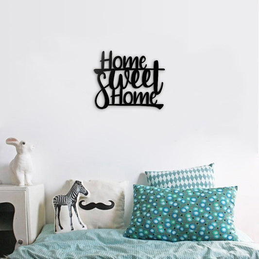 scritta decorativa home sweet home nero 40x33 cm mt192410, specchiera decorativa per soggiorno, ingresso o camera