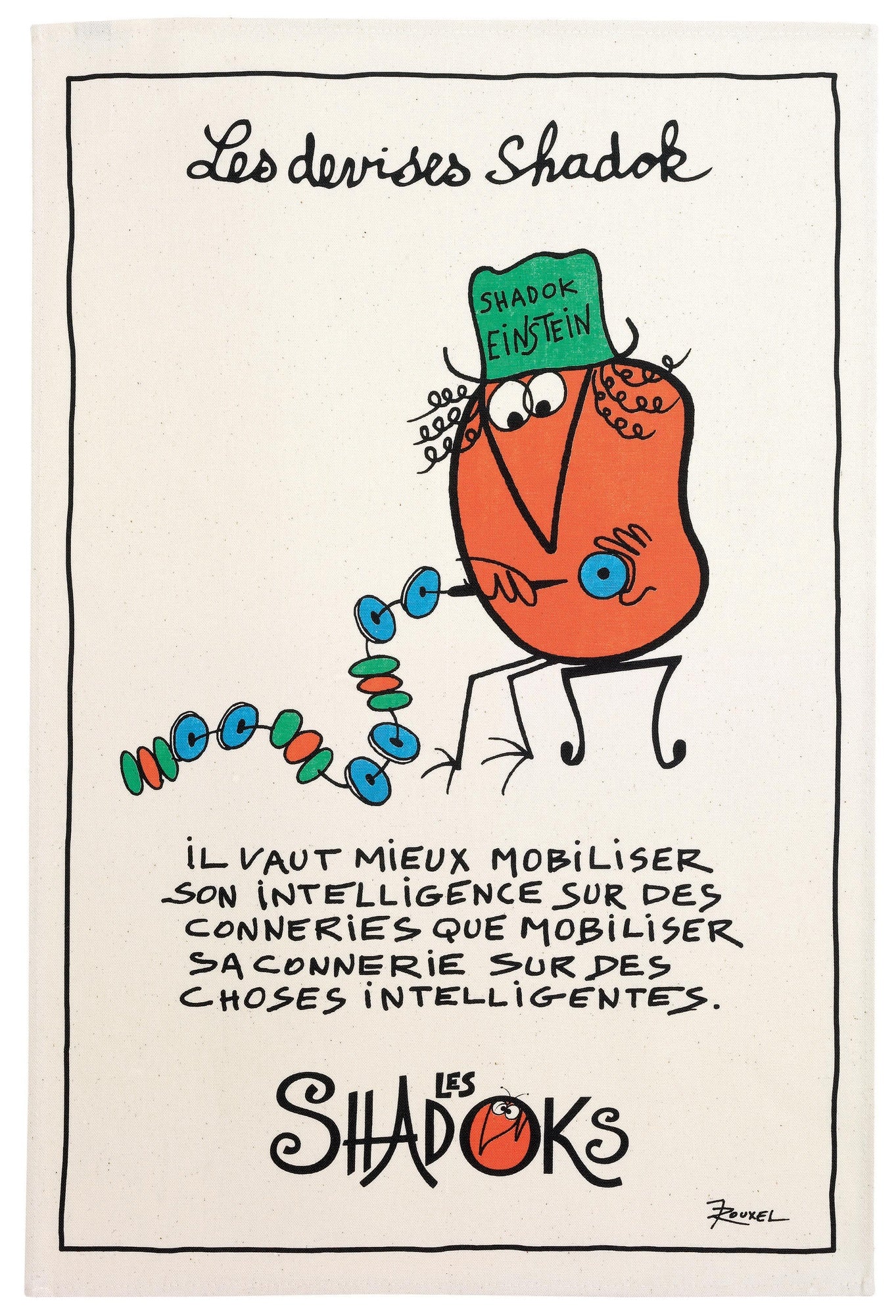 strofinaccio shadoks einstein ecru, colore ecru, taglia 48 x 72. strofinaccio piegato su fondo neutro per mostrare texture e finiture